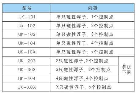 UHZ-158S-UK系列插入式磁性液位控制器選型產品標記